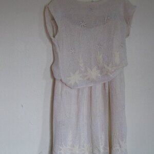 Cream 2 Piece Woven Dress